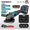 Yofidra Smerigliatrice angolare elettrica brushless YOFIDRA 125mm 20000 giri/min 3 velocità, utensile per taglio, lucidatura e levigatura del legno, compatibile con batteria Makita 21V.