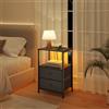 WOLTU Comodino moderno WOLTU con illuminazione a LED regolabile, prese di ricarica USB, 2 cassetti, tavolino da notte, contenitore per camera da letto