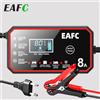 EAFC 12V Caricabatteria per auto 8A/6A Dispositivo di ricarica per batteria per auto e moto Batteria al piombo Smart Pulse Repair Display LCD
