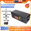 Kuoouk Batteria LiFePO4 12V 24V 300AH 100AH 150AH 350AH, Pacco Batterie al Litio Ferro Fosfato con BMS Integrato, Oltre 10000 Cicli per RV, EV, Solare