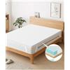 ROYGBIV Topper 7 cm in Memory Foam 160x200cm con Rivestimento Rimovibile in Fibra di Bambù