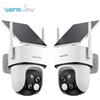 Wansview Telecamera di Sicurezza Solare Esterna Wireless WiFi PTZ a Doppia Lente 2K con Rilevamento Umano PIR, Visione Notturna a Colori, Audio Bidirezionale, Avviso di Movimento, Impermeabile IP65, Cloud,