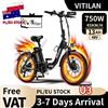 NONE Vitilan U3 Fold E-Bike 750W Motore 48V13AH Viaggio Pendolarismo Bicicletta Elettrica Per Adulti 20*4.0 pollici Pneumatico Bici Elettrica 1 Anno di Garanzia