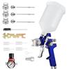 NONE Pistola a spruzzo per pistola per verniciatura HVLP Pistola a spruzzo per sistema di spruzzo a colori Pro con tazza di plastica da 600 ml con regolatore di pressione dell'aria 3 ugelli
