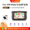 Ainavi Autoradio AINAVI 7 pollici per VW Golf 5 MK6 Tiguan EOS Caddy Tiguan Sharan Scirocco Wireless Carplay Android Auto Car Multimedia 2 Din