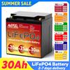 MOSEWORTH Batteria LiFePO4 MOSEWORTH 12V 30Ah con BMS, Batterie Ricaricabili al Litio Ferro Fosfato a Ciclo Profondo per Auto Giocattolo, Illuminazione e Campeggio