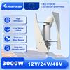 SMARAAD Turbina Eolica Verticale 3000W 12V/24V/48V a Basso Rumore per Uso Domestico 220V con Regolatore di Carica Gratuito, Consegna UE