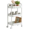 NONE Carrello portaoggetti con ruote resistente, organizer mobile in acciaio al carbonio per soggiorno, cucina, salvaspazio, giocattolo per bambini e ripiano per snack