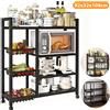 NONE Scaffale da Cucina 92*32*108cm con Ruote, Scaffalatura Multi-livello, Ripiano per Microonde e Fornelli, Scaffale da Cucina