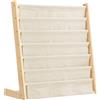 NONE Scaffale per lettura per bambini, libreria per bambini, scaffale in legno e tessuto, per cameretta, camera da letto, asilo, scuola, 75x30x76 cm