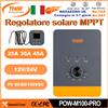 PowMr aveva 45A 35A 25A MPPT Regolatore di carica solare Manopola Modello Regolatore Max 60V/80V100VDC Supporto pannello Batteria al litio 12V 24V