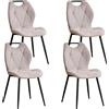 GrandCA HOME Set di 2/4/6 sedie da pranzo in stile nordico, comode sedie da pranzo in velluto, sedie con gambe in metallo beige/marrone/grigio/nero