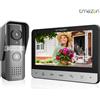 TMEZON Videocitofono TMEZON a 4 Fili con Campanello, Display a Colori da 7 Pollici 120 ° Telecamera a grandangolo per la sicurezza domestica