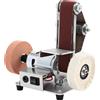 NONE Mini Levigatrice a Nastro, Smerigliatrice Elettrica da Banco a 7 Velocità, Lucidatrice Regolabile, Levigatrice da Banco per Legno, Metallo, Gioielli e Fai-da-Te