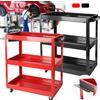 NONE Carrello Portautensili a 3 Ripiani con Ruote Girevoli per Officina Meccanica, Garage o Uso Industriale, 74*66*35.5cm