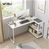 WOLTU 1PC Tavolo per computer a forma di L, scrivania per ufficio, tavolo per PC portatile, postazione di lavoro, scrivania, tavolo da pranzo, tavolo da gioco per studio e lavoro