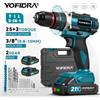 YOFIDRA Trapano Avvitatore a Impatto Elettrico 25+3 Coppie di Torsione 3IN1 Utensile Elettrico per Falegnameria Compatibile con Batteria Makita