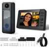 Rbefeuly Videocitofono Wireless con Schermo 4.3'' IP65 HD, Interfono Intelligente 2.4G Senza WIFI, Campanello Esterno Visibile, Audio Bidirezionale, Visione Notturna