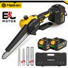 MELLWIN Motosega Elettrica Senza Spazzole da 8 Pollici, Sega Elettrica Portatile per Lavorazione del Legno, Attrezzo da Giardino, Sega per Potatura Compatibile con Batteria Makita 18v