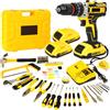 WUIETI Kit trapano avvitatore a batteria 21V, 45Nm e mandrino autoserrante da 3/8'' con frizione 25+3, 120 pezzi di utensili fai-da-te per batteria Makita 21V