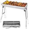 NONE Griglia a Carbone BBQ Portatile Pieghevole in Acciaio per Picnic, Viaggi, Giardino e Campeggio