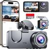Dash Cam a Tripla Lente 2.1 Pollici 1080P Full HD Controllo WiFi APP per Auto Sensore G Videocamera per Auto Registratore Opzionale GPS Monitoraggio Parcheggio