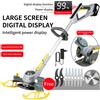 zollor Tagliaerba Elettrico a Batteria con Display LED, Ruote e Serbatoio, Attrezzo da Giardino con Manico Regolabile, Macchina per Diserbo