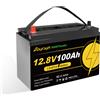 Foursun Batteria LiFePO4 Foursun 12V 100Ah/200Ah/300Ah con protezione BMS per basse temperature, oltre 4500 cicli per camper/solare/campeggio
