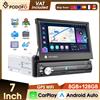 Podofo 8+128G Carplay 1 Din Lettore Multimediale Android per Auto con Schermo Rotante, Navigazione GPS, BT, WIFI, Ricevitore FM