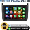 Mopect Autoradio Android 15 da 9 pollici per VW Polo 6R 6C V 2009-2017 con Apple CarPlay, 4+64G, touchscreen, DAB&DVR&AHD, GPS, Navi, FM/AM, WiFi, SWC