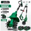 NEWBENY 1800W 170MM Motozappa Elettrica Portatile Senza Fili, Attrezzo per la Lavorazione del Terreno e Tagliaerba per Batteria Makita