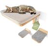 NONE Elegante Set Parete Arrampicata per Gatti con Scale, Mobili da Parete per il Benessere del Gatto, Letto a Parete | Mobili per Gatti | Albero per Gatti | Scaffale a Parete