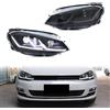xunder Fari a LED per Volkswagen VW Golf 7 Golf MK VII 2013-2017 TSI TDI Coppia di Fari Anteriori Neri [Non Compatibili con GTI GTE GTD]