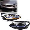 xunder Fari a LED per Volkswagen VW Golf 7 MK7 VII 2013-2017 TDI TSI con Linea Blu DRL E-MARK Gruppo Luci Anteriori [Non Compatibile con GTI/R/GTD]