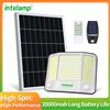 intelamp Faro LED Solare da Esterno Intelamp 20000mAh con Pannello Solare Super Grande e Doppi Sensori di Movimento per Giardino, Cortile, Garage, Montaggio su Palo