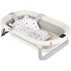 NONE Vaschetta pieghevole per neonati con cuscino da bagno e termometro integrato, ideale come regalo di nascita per bambina o bambino - grigio/rosa/cachi/verde