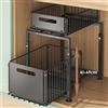 Organizzatore Estraibile a 2 Livelli per Sotto Lavello, Altezza Regolabile, Ripiano Scorrevole in Acciaio al Carbonio per Cucina e Bagno