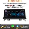 BONROAD Autoradio Wireless CarPlay Android Auto da 10.25'' per BMW X5 X6 E70 E71 2007-2014 Sistema CCC CIC Navigazione GPS Lettore Multimediale
