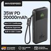 MOVESPEED 【CCC】MOVESPEED P20 Power Bank 20000mAh Caricatore esterno 35W PD Powerbank a ricarica rapida Batteria LFP per iPhone Xiaomi Samsung