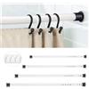 NONE 2 Pezzi Asta per Tende Regolabile 70-360cm, Telescopica a Molla, per Bagno, Doccia, Senza Foratura