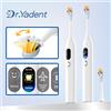 Dr.Yadent Spazzolino Elettrico Dr.Yadent con Monitor LED, 5 Modalità, Modalità Aereo per Viaggi, Testina Rivestita in Silicone per Adulti