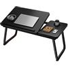 NONE Tavolino per Laptop, Supporto da Letto con Gambe Pieghevoli e Portabicchieri, Supporto per Lettura, Vassoio per Colazione, Porta Libri
