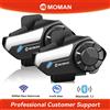 moman 【FR STOCK】Moman 2Pack Auricolare interfono per casco da moto, sistema di comunicazione wireless con 4 modalità di miscelazione audio dinamica, portata di 1 km