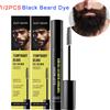 BIOAOUA 1/2 Pezzi Tinta Nera per Barba da Uomo, Penna Modellante Impermeabile Portatile per Colorazione Permanente di Barba e Baffi