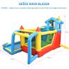 NONE Castello Gonfiabile per Bambini 5-in-1, per Età 3-10 Anni, con Scivolo, Area Salto, Piscina e Rete da Calcio