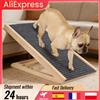 HGTUGO Rampa per Cani in Legno Massiccio da 70cm, Scala Antiscivolo con Tappeto di Sicurezza, Accesso per Animali Domestici a Distanza dal Divano e dall'Auto - Altezza Regolabile
