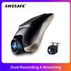 AWESAFE Nuova Dashcam 1080P ADAS Mini DVR per Auto 120 ° Registratore Video Auto FOV Nascosto, Dash Cam per Android con Supporto per Parcheggio Posteriore