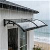 NONE Tettoia per Porta d'Ingresso Arcuata in Lega di Alluminio 120*60cm, Capacità di Carico 440lbs, -35~120°C ℃ per balcone, portico, garage, negozio, ingresso