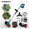YOFIDRA Tagliaerba Elettrico 1500W 100-135cm Senza Fili Pieghevole, Attrezzo da Giardino per Potatura e Taglio Compatibile con Batteria Makita