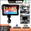 Podofo Navigatore GPS per moto da 5 pollici con Carplay wireless e Android Auto, IP68 impermeabile, monitor pressione, display per moto